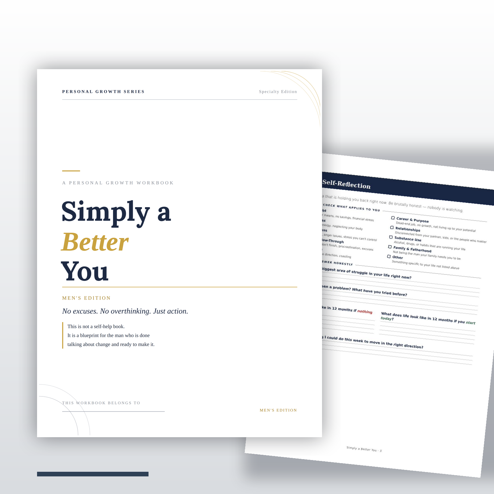 Men's Self-Improvement Workbook — Discipline & Goals
