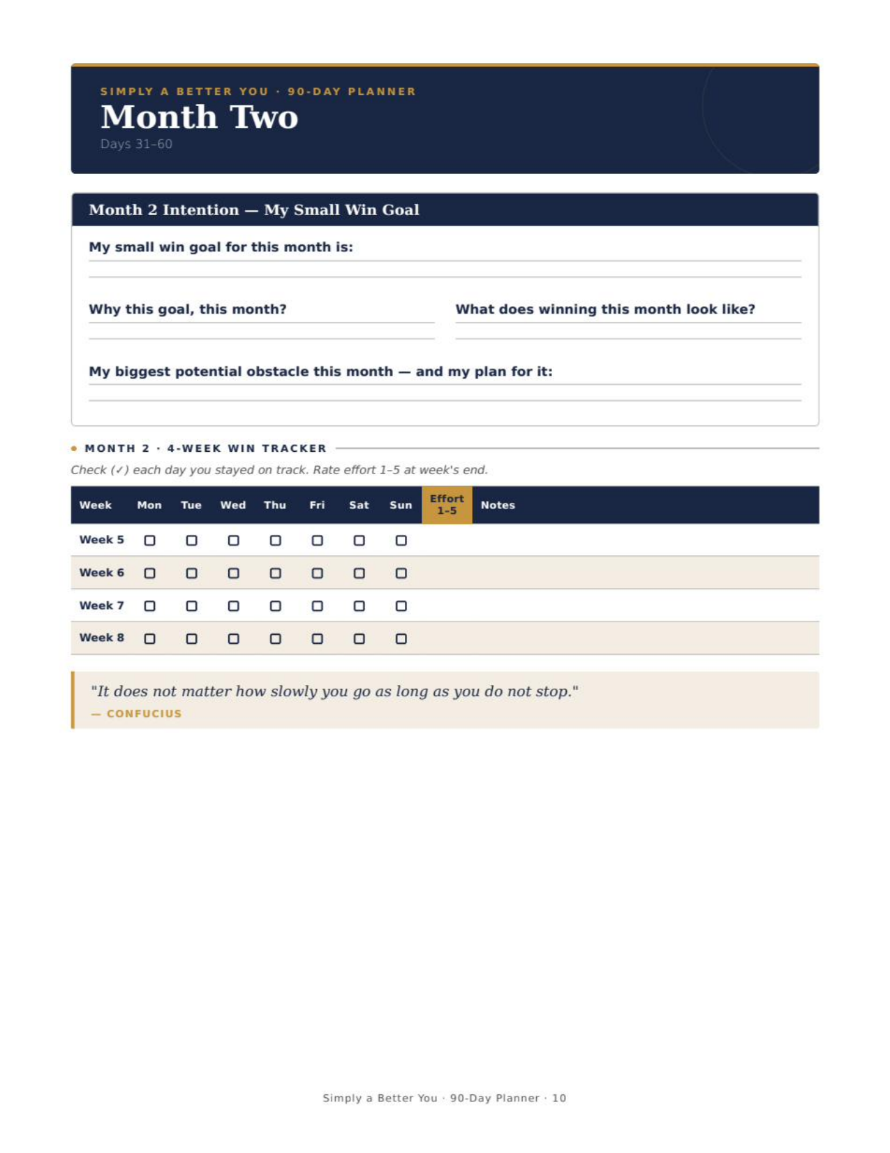Simply A Better You — 90-Day Planner