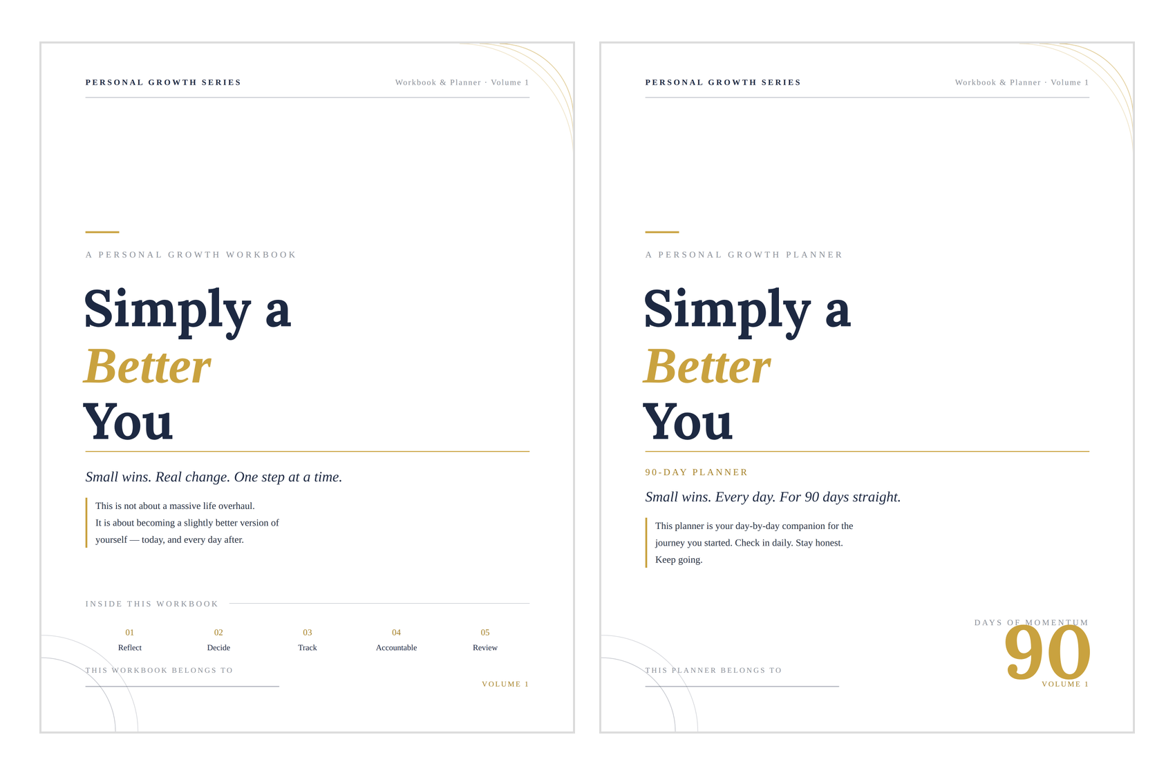 Simply A Better You — Starter Bundle (Workbook + 90-Day Planner)