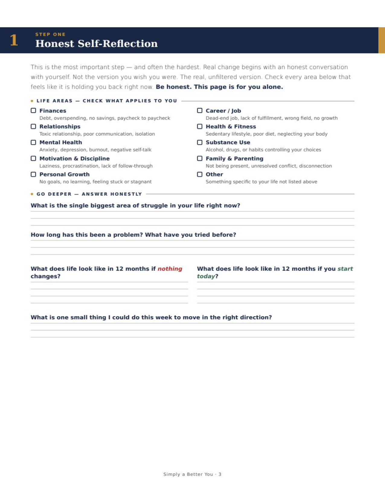 Simply A Better You — The Personal Growth Workbook